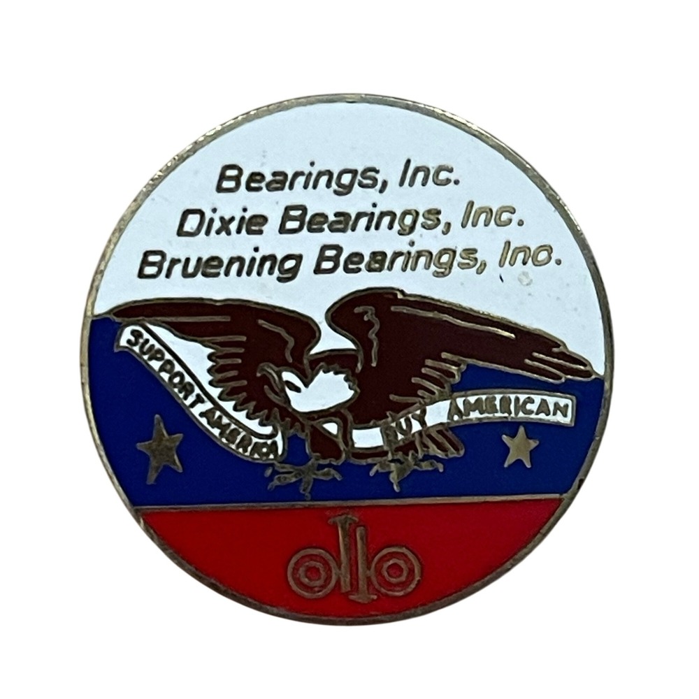 00257 - Bearings Inc DixieBruening AmericanEagle Support USA Patriotic Lapel Pin